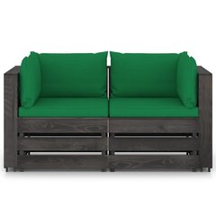 Dvivietė sodo sofa su pagalvėlėmis, žalia цена и информация | Садовые стулья, кресла, пуфы | pigu.lt