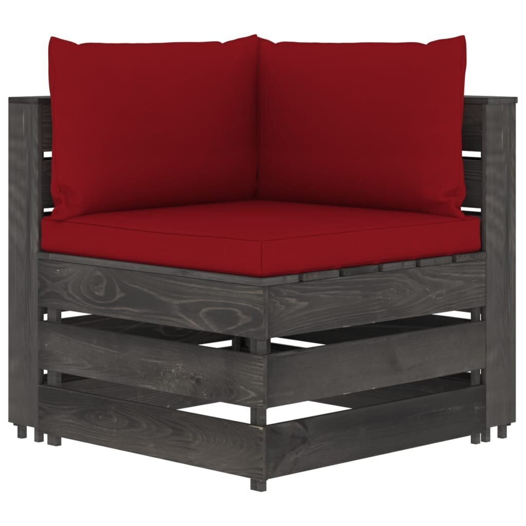 Dvivietė sodo sofa su pagalvėlėmis, raudona kaina ir informacija | Lauko kėdės, foteliai, pufai | pigu.lt