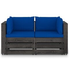 Dvivietė sodo sofa su pagalvėlėmis, mėlyna kaina ir informacija | Lauko kėdės, foteliai, pufai | pigu.lt