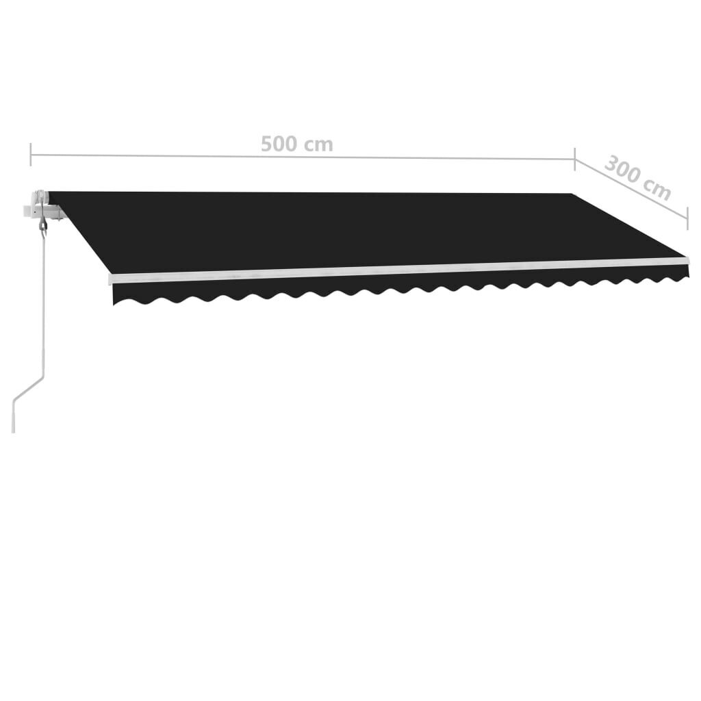 Pastatoma automatinė markizė, 500x300cm, juoda kaina ir informacija | Skėčiai, markizės, stovai | pigu.lt