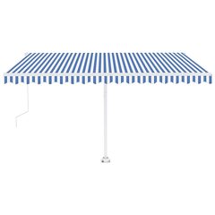 Pastatoma automatinė markizė, 400x350 cm, mėlyna цена и информация | Зонты, маркизы, стойки | pigu.lt