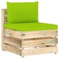 Keturvietė sodo sofa su pagalvėmis, žaliai impregnuota mediena, šviesiai žalia kaina ir informacija | Lauko kėdės, foteliai, pufai | pigu.lt