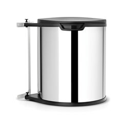 Brabantia Мусорный бак с крышкой, 15Л - Brilliant Steel цена и информация | Мусорные баки | pigu.lt