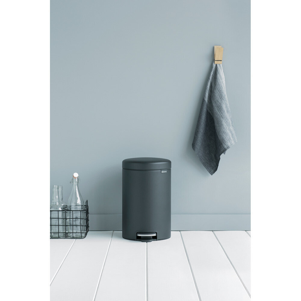 Brabantia šiukšliadėžė, 12 l, pilka цена и информация | Šiukšliadėžės | pigu.lt