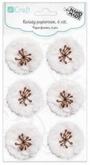 Текстильные цветы, 4,5 см, белые, 6 шт цена и информация | Искусственные цветы | pigu.lt