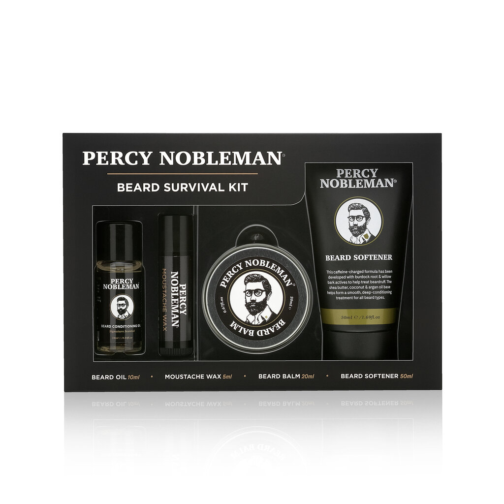 Barzdos priežiūros rinkinys Percy Nobleman's Beard Survival Kit, 4 priemonės цена и информация | Skutimosi priemonės ir kosmetika | pigu.lt