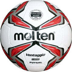 Мяч футбольный Molten Futsal Training F9V1900-LR PU, белый/красный цена и информация | Футбольные мячи | pigu.lt
