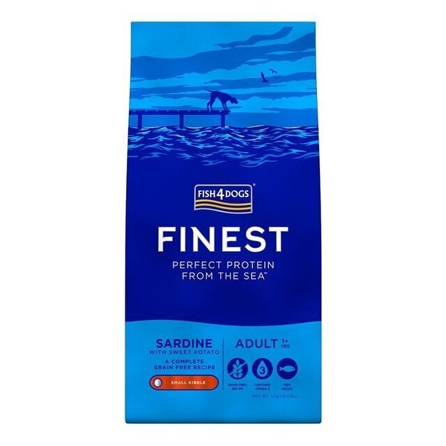 Fish4Dogs Finest Sardine Adult suaugusiems šunims su sardinėmis ir saldžiosiomis bulvėmis, 12 kg цена и информация | Sausas maistas šunims | pigu.lt