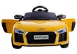 Elektrinis sportinis automobilis vaikams Audi R8 Spyder, geltonas kaina ir informacija | Elektromobiliai vaikams | pigu.lt