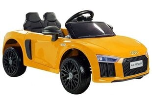 Электрический спортивный автомобиль для детей Audi R8 Spyder, желтый цена и информация | Электромобили для детей | pigu.lt