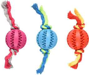 Guminis kamuoliukas su virvėmis Flamingo kaina ir informacija | Žaislai šunims | pigu.lt