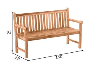 Скамейка на открытом воздухе AIA, коричневый цена и информация | Садовые скамейки | pigu.lt