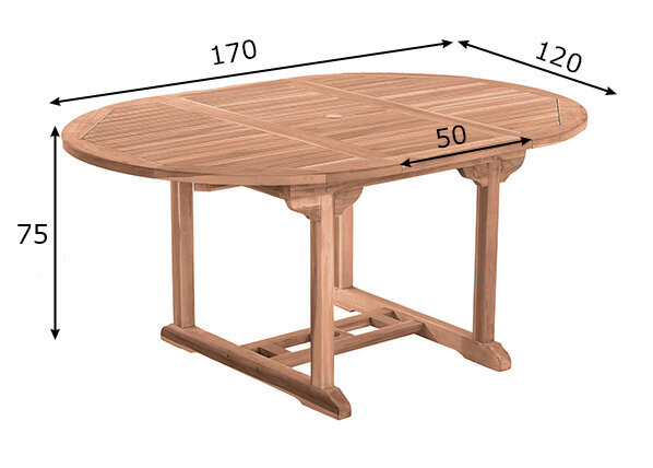 Lauko stalas Aia, rudas kaina ir informacija | Lauko stalai, staliukai | pigu.lt