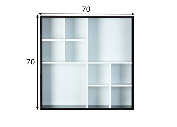 Sieninė lentyna Decem, balta/juoda kaina ir informacija | Lentynos | pigu.lt
