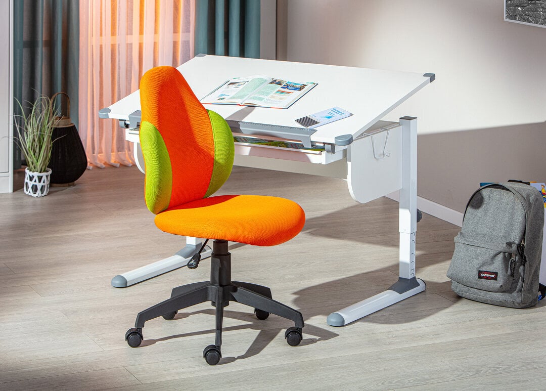 Biuro kėdė Jessi, oranžinė/žalia kaina ir informacija | Biuro kėdės | pigu.lt