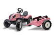 Pedalais minamas vaikiškas rožinis traktorius su priekaba Falk Country Star цена и информация | Žaislai berniukams | pigu.lt