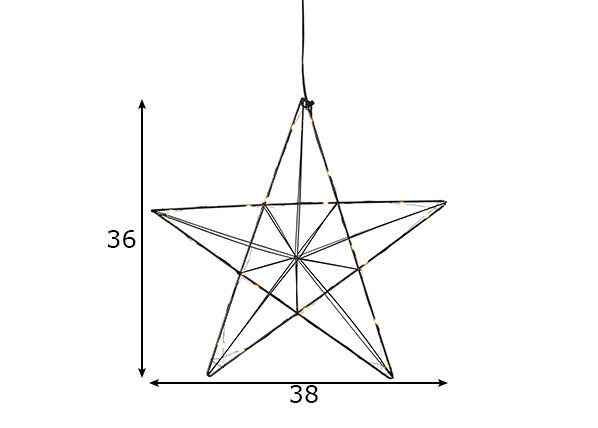 Žvaigždės formos šviestuvas Line, juodas kaina ir informacija | Kalėdinės dekoracijos | pigu.lt