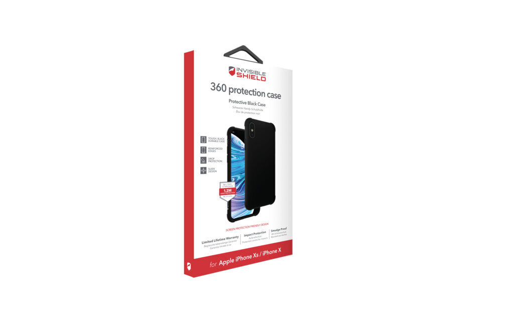 Zagg Invisibleshield 360 dėklas, skirtas Iphone Xs/Iphone X, juodas цена и информация | Telefono dėklai | pigu.lt