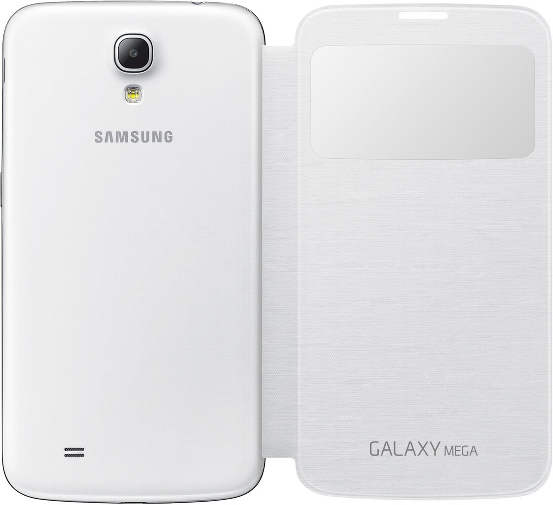 Atverčiamas dėklas Samsung S-View Cover, skirtas Samsung Galaxy Mega 6.3, Baltas kaina ir informacija | Telefono dėklai | pigu.lt