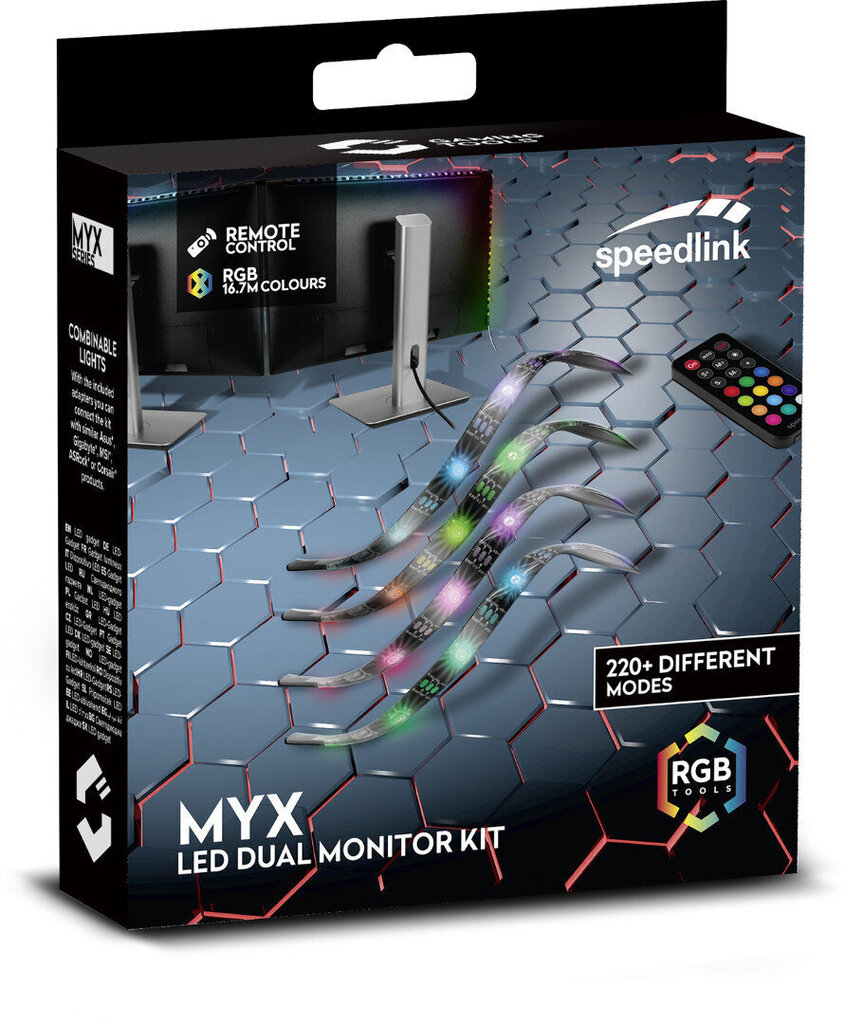 Speedlink MYX LED juosta Dual Monitor Kit (SL-600608-MTCL) kaina ir informacija | LED juostos | pigu.lt