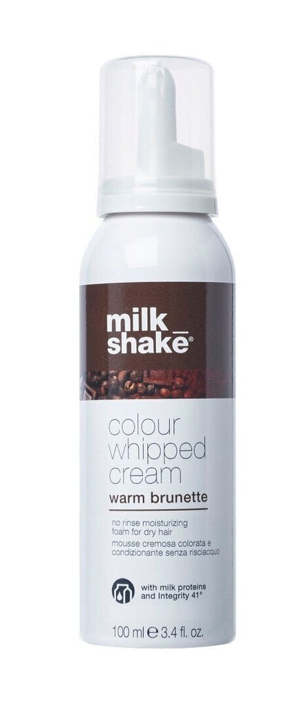 Nenuplaunamos dažomosios plaukų putos Milkshake Colour Whipped Cream 100 ml, Warm Brunette цена и информация | Plaukų dažai | pigu.lt