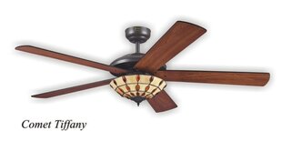 Westinghouse потолочный вентилятор Comet Tiffany цена и информация | Светильники-вентиляторы | pigu.lt