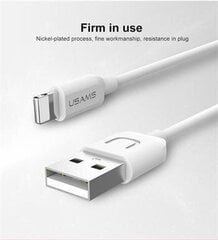 Универсальный силиконовый кабель данных и заряда Apple Lightning (MD818ZM/A) USB Usams U-TURN  1м, белый цена и информация | Кабели для телефонов | pigu.lt
