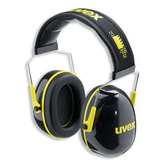 Наушники UVEX K2. SNR: 32 дБ, черный/желтый, мягкое оголовье цена и информация | Теплая повязка на уши, черная | pigu.lt