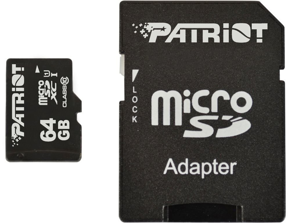 Atminties kortelė microSDXC Patriot LX 64GB + SD adapteris kaina ir informacija | Atminties kortelės telefonams | pigu.lt