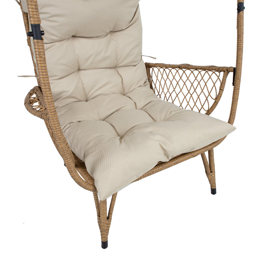 Pastatomas krėslas Home4You Tanja, šviesiai rudas kaina ir informacija | Lauko kėdės, foteliai, pufai | pigu.lt