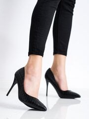 Женские туфли на каблуке, черные 891220306 цена и информация | Женские туфли | pigu.lt