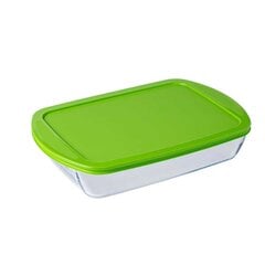 Форма для духовки с зеленой пластиковой крышкой 4,6 л цена и информация | Посуда для хранения еды | pigu.lt