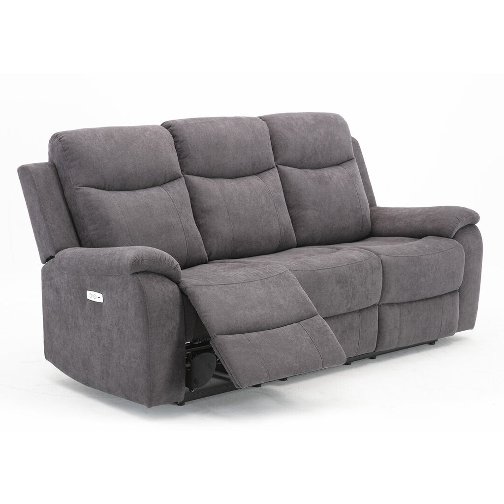 Sofa su elektriniu mechanizmu Home4you Mila, pilka kaina ir informacija | Sofos | pigu.lt