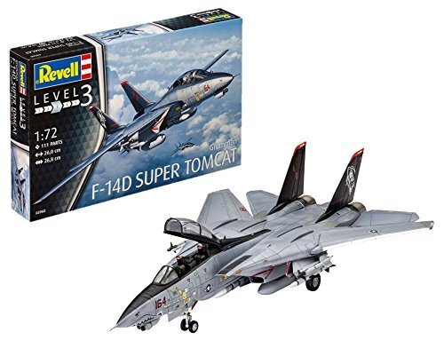 Lėktuvas Revell F14D Super Tomcat, pilkas kaina ir informacija | Žaislai berniukams | pigu.lt