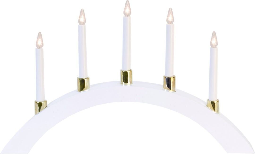 Halla Bow elektrinė žvakidė 5 šakutės, balta kaina ir informacija | Kalėdinės dekoracijos | pigu.lt