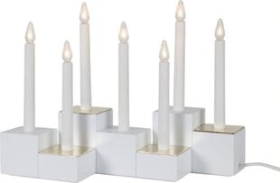 Электрический подсвечник Klossy 7-свечей, белый  цена и информация | Подсвечники, свечи | pigu.lt