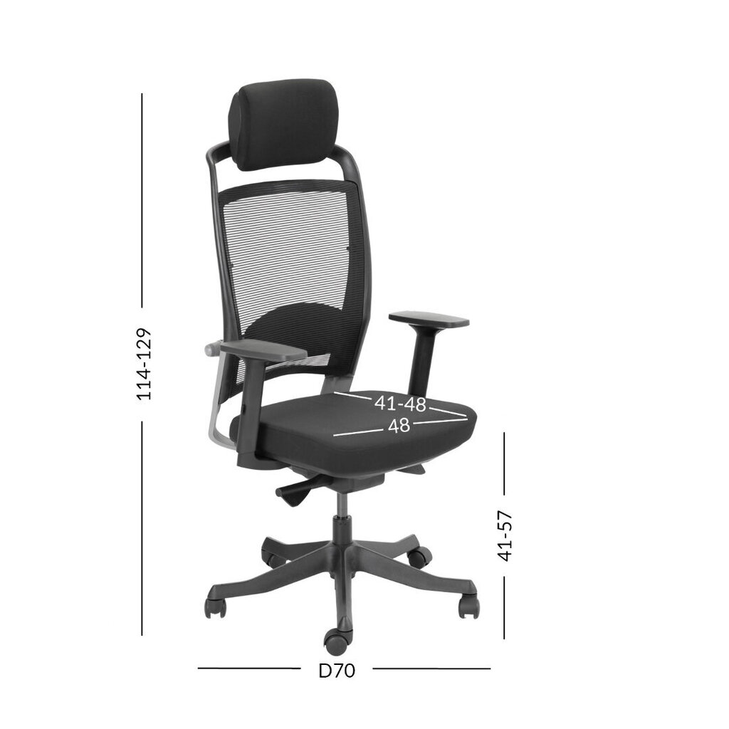 Biuro kėdė Home4You Fulkrum, juoda kaina ir informacija | Biuro kėdės | pigu.lt