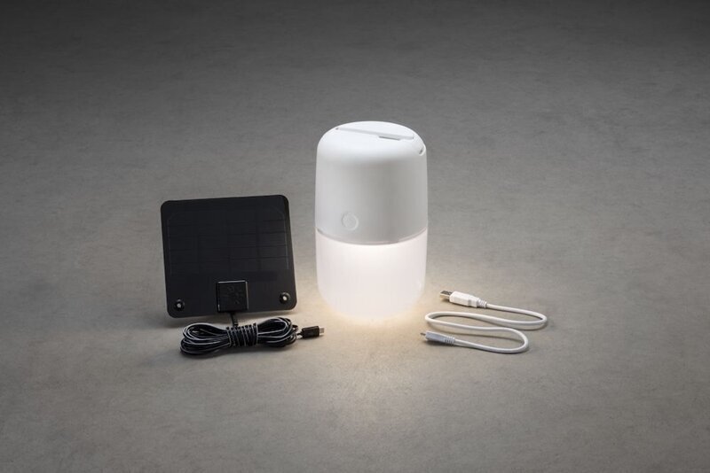 Konstsmide Solarlamp Assisi USB, šviesiai pilka kaina ir informacija | Lauko šviestuvai | pigu.lt