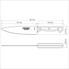 Tramontina ULTRACORTE 7" virtuvinis šefo peilis kaina ir informacija | Stalo įrankiai | pigu.lt