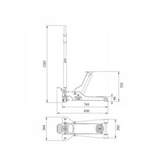 Garažo domkratas 3t 830 mm max / min 552/90 mm kaina ir informacija | Auto reikmenys | pigu.lt