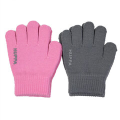 Huppa детские перчатки весна-осень  LEVI 2 шт., розовый-серый 907155973 цена и информация | Шапки, перчатки, шарфы для девочек | pigu.lt