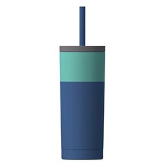 Stiklinė Asobu Superb Sippy su šiaudeliu, 600 ml, pastelinė mėlyna, ICT200 kaina ir informacija | Termosai, termopuodeliai | pigu.lt