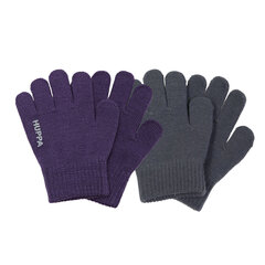 Huppa детские перчатки весна-осень  LEVI 2 шт., темно-фиолетовый-темно-серый 907156033 цена и информация | Шапки, перчатки, шарфы для девочек | pigu.lt