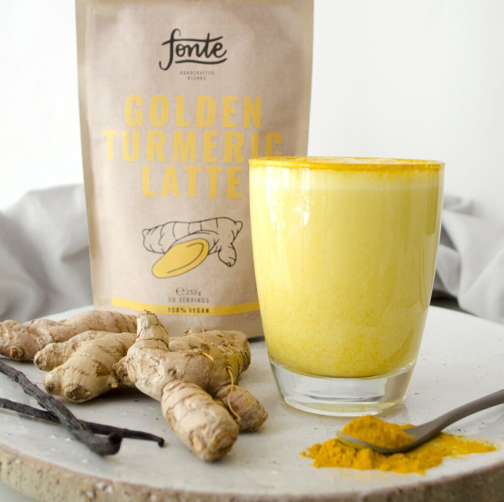 Fonte gėrimas mišinys, Golden Ciberžolė Latte, 250 g kaina ir informacija | Kava, kakava | pigu.lt