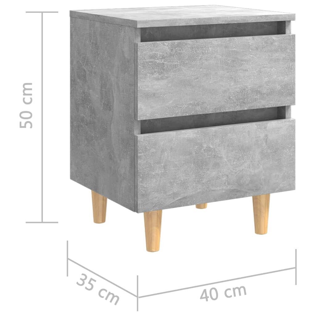 Naktinės spintelės su kojelėmis, 2vnt., 40x35x50cm, pilkos kaina ir informacija | Spintelės prie lovos | pigu.lt