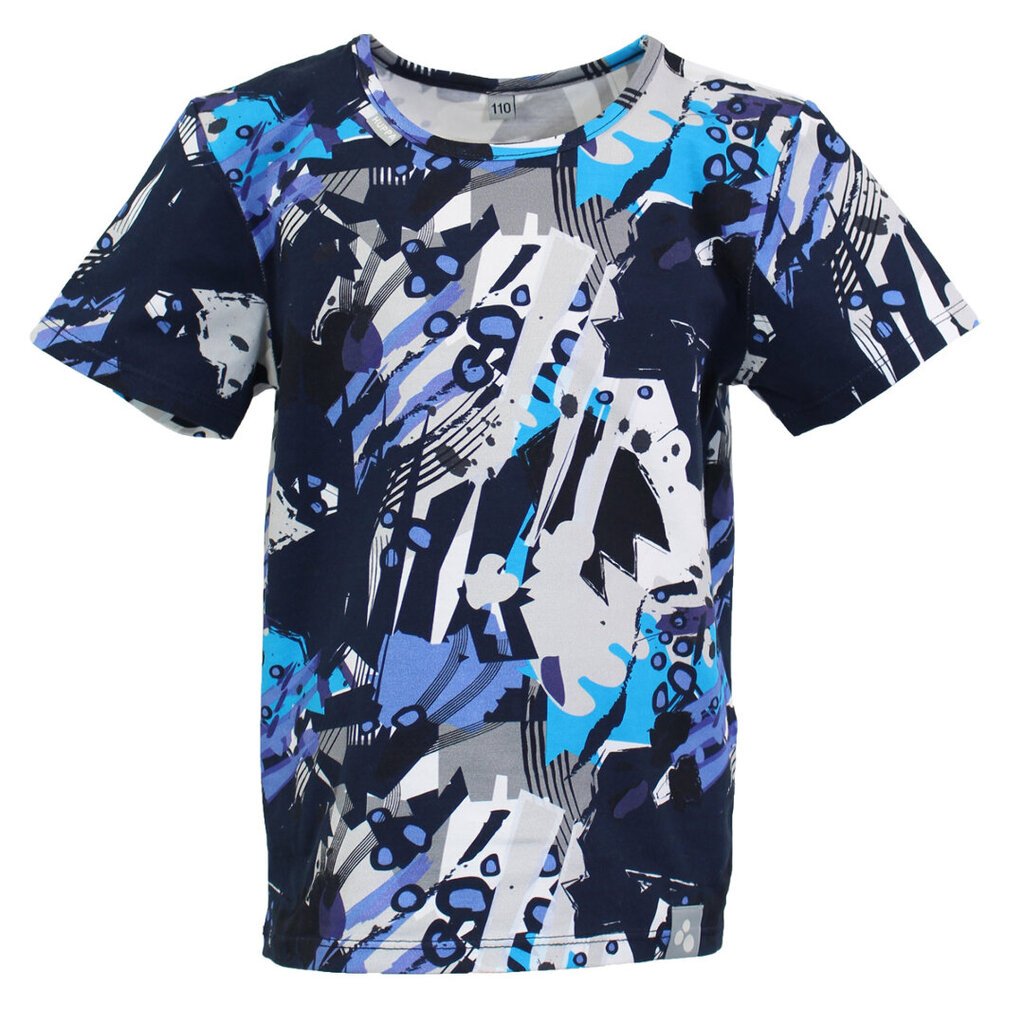 Huppa vaikiški marškinėliai JEIDEL, tamsiai mėlynai margi kaina ir informacija | Marškinėliai berniukams | pigu.lt