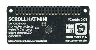 Scroll HAT Mini, светодиодная матрица 17 x 7, HAT Raspberry Pi, Pimoroni PIM491 цена и информация | Электроника с открытым кодом | pigu.lt