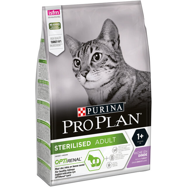 Purina Pro Plan sterilizuotoms katėms su kalakutiena, 3 kg цена и информация | Sausas maistas katėms | pigu.lt