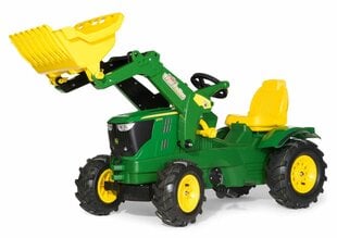 Pedalinis traktorius (pripučiami guminiai ratai) rollyFarmtrac John Deere 6210R kaina ir informacija | Žaislai berniukams | pigu.lt
