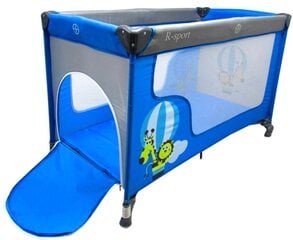 Детская кроватка для путешествий - манеж 120x60cm, синий цена и информация | Манежи для детей | pigu.lt